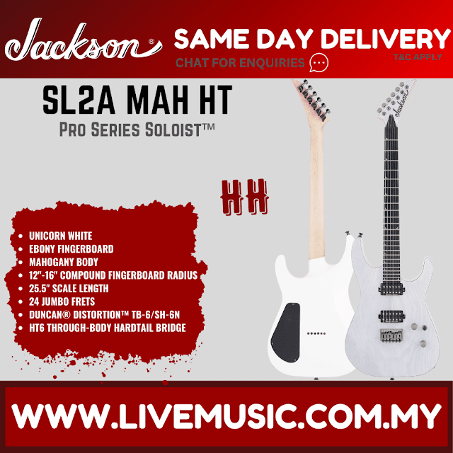 Jackson Pro Soloist SL2A MAH HT Electric Guitar, Ebony FB, Unicorn White