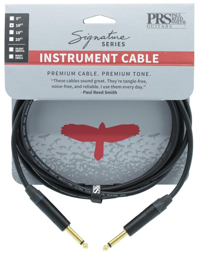 PRS Signature Instrument Cable, Straight/Straight - 10ft