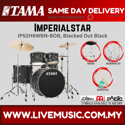 Tama Imperial Star Drum Set with Drum Throne, Imperialstar Without Cymbal Set ( NO CYMBAL ) ( IP52H6W )