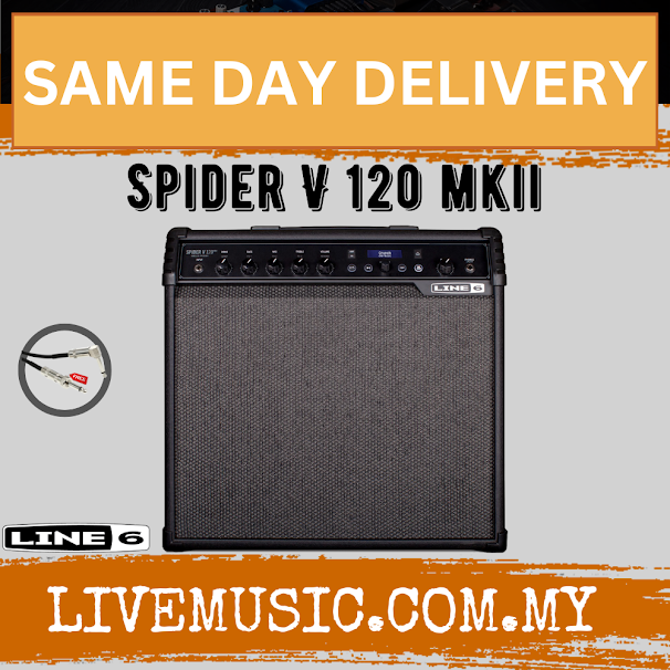 LINE 6 Spider V 120 MkII - 120 Watts, 1x12" Custom Amplifier with Cable (LINE6 V120 / V120MKII / V-120 MK2)