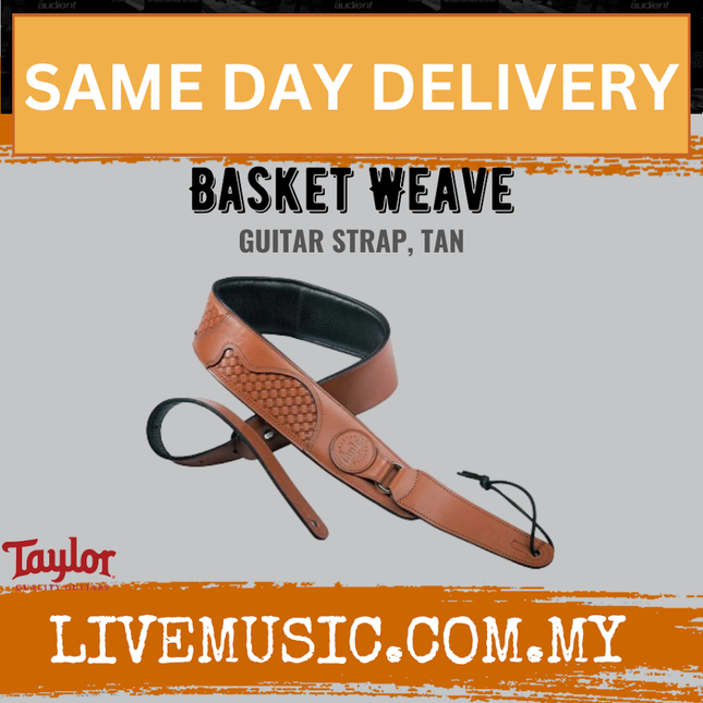 Taylor Guitar Basket Weave Guitar Strap, Tan