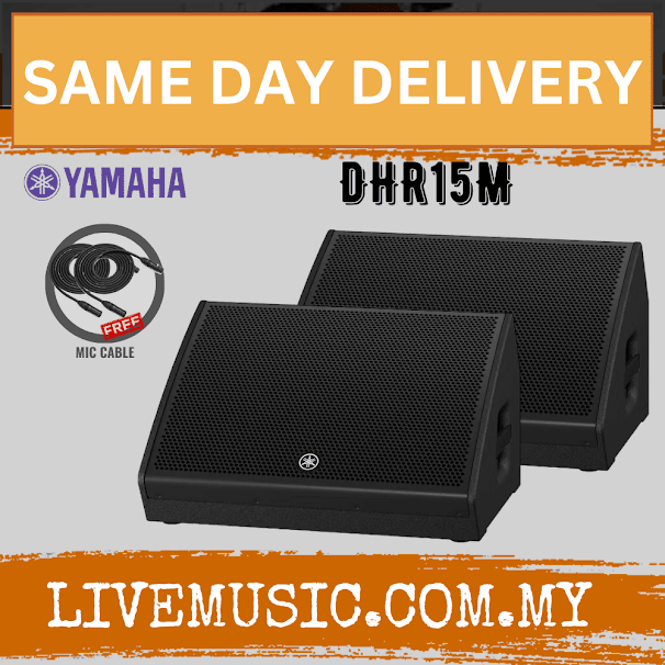 Yamaha DHR15M 15-Inch Passive Stage Monitor Speaker with FREE Speakon Cables - Pair (DHR-15M/DHR 15M)