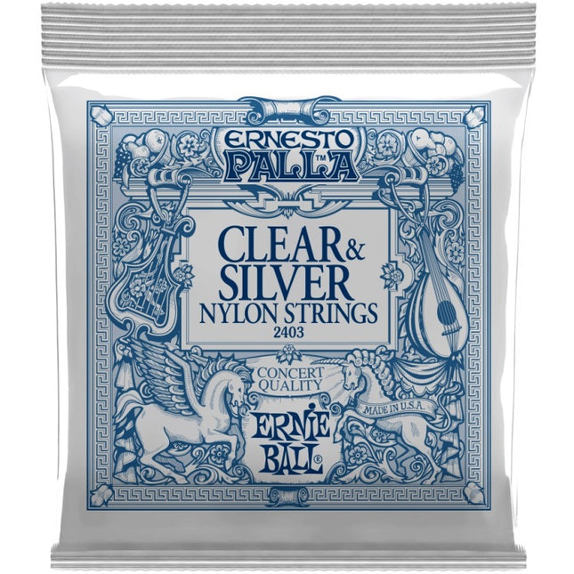 Ernie Ball 2403 Ernesto Palla Clear & Silver Nylon Classical Guitar Strings - Medium Tension (28-42/EB2403)