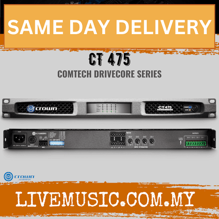 Crown CT 475 4-Channel 75W at 4 Ohms Power Amplifier ( CT-475 / CT475 )