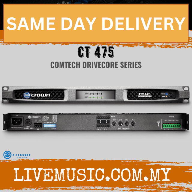 Crown CT 475 4-Channel 75W at 4 Ohms Power Amplifier ( CT-475 / CT475 )