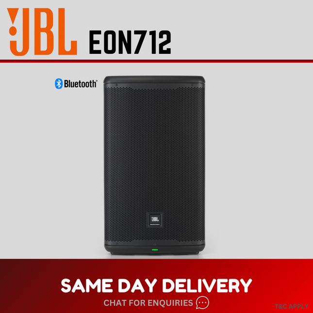 JBL EON712 1300W 12" Powered Speaker With Speaker Stand And Cable - Each / Pair ( EON 712 )