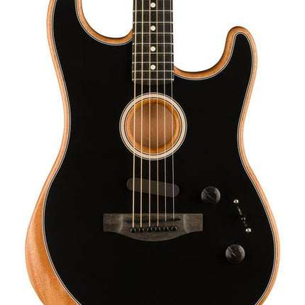 Fender American Acoustasonic Stratocaster Ebony Fretboard with Bag - Black