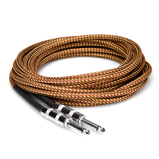 Hosa GTR-518 Tweed Guitar Cable, Straight to Same, 18ft (GTR518/GTR 518)