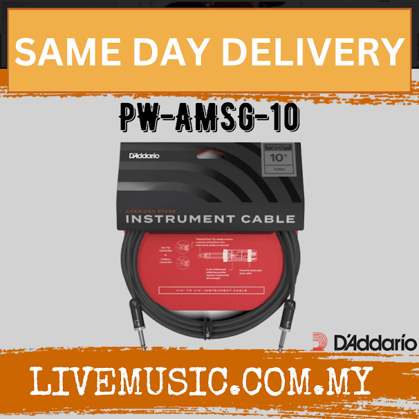 Planet Waves PW-AMSG-10 American Stage Instrument Cable - 10 feet ( PWAMSG10 / PW AMSG 10)
