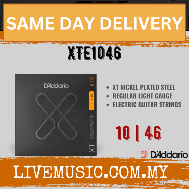 D'Addario XTE1046 - XT Electric Nickel Plated Steel Strings, Regular Light (10-46)(Daddario)