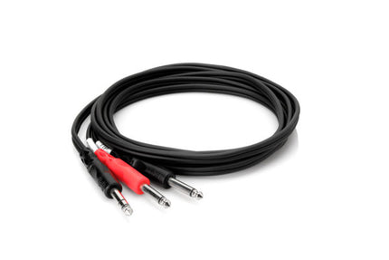 Hosa STP-203 Y Cable, 1/4inch TRS to 1/4inch TS, 3m (STP203/STP 203)