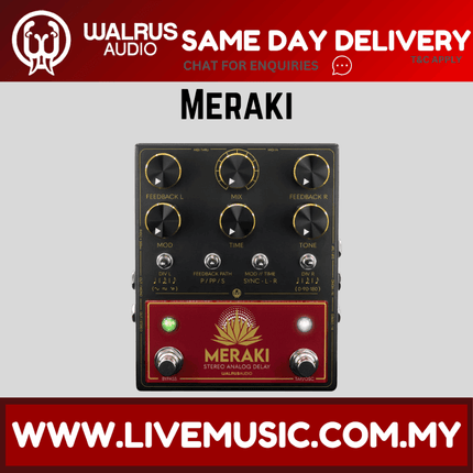 Walrus Audio Meraki Analog Stereo Delay Guitar Effects Pedal