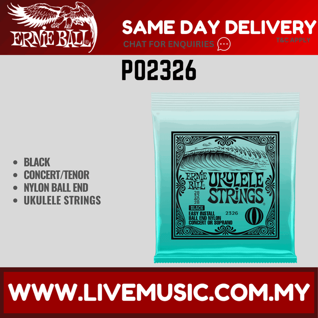 Ernie Ball 2326 Black Ball End Nylon Ukulele Strings