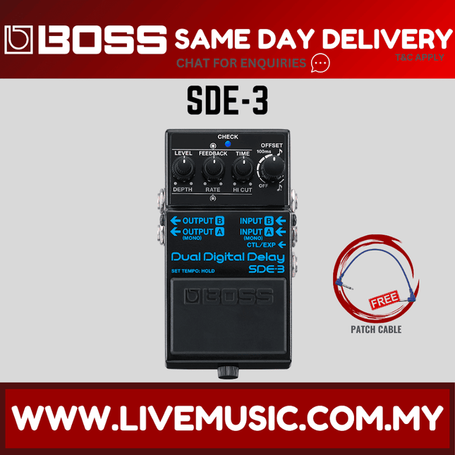Boss SDE-3 Dual Digital Delay Pedal ( SDE3 SDE 3 )
