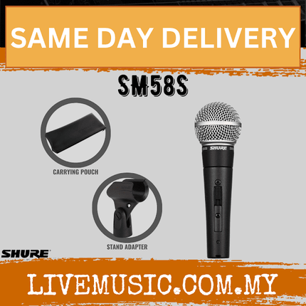 Shure SM58S Vocal Microphone with On/Off Switch (SM-58S / SM-58 / SM58)