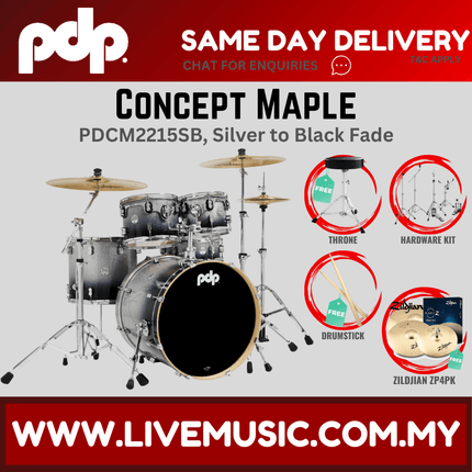 PDP by DW CM5 Concept Maple Shell Pack - 5-piece With ZP4PK Cymbals ( PDCM2215 )