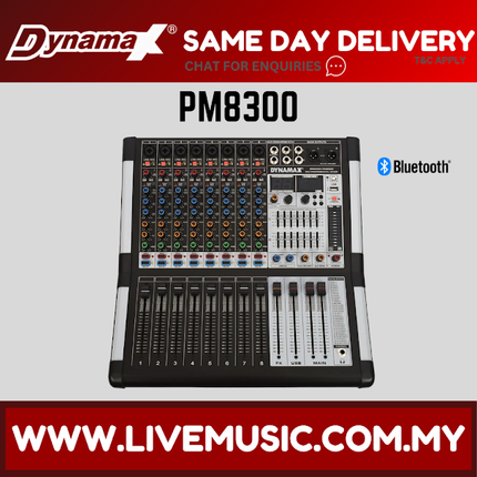 DYNAMAX PM8300 8-Channel 300W x 2 Powered Mixer ( PM-8300 / PM 8300 )
