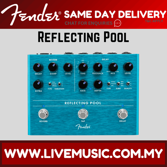 Fender Reflecting Pool Delay & Reverb Guitar Effects Pedal