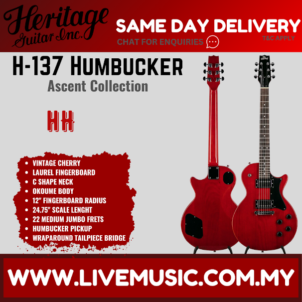 Heritage Ascent Collection H-137 Humbucker Electric Guitar- VIntage Cherry (H137Humbucker H 137 Humbucker)