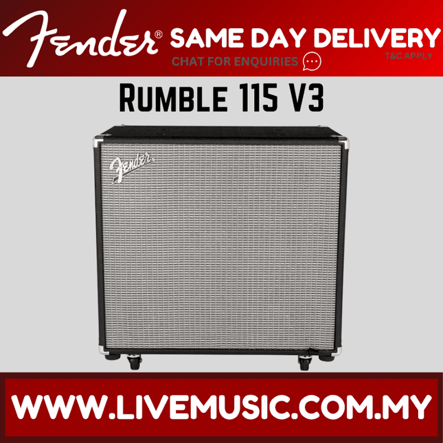 Fender Rumble 115 V3 - 600 watts, 1x15" Bass Cabinet (Rumble-115)