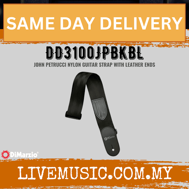 DiMarzio DD3100JPBKBL John Petrucci Guirar Strap - Blue Thread