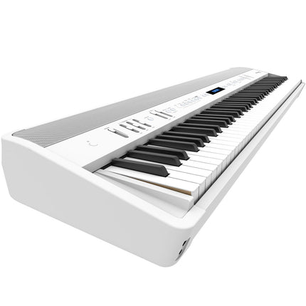 Roland FP-90X 88-key Digital Piano with Piano Stand, Bench, RH5 Headphones, Note Stand, 3-Pedal - White ( FP90X / RH-5)