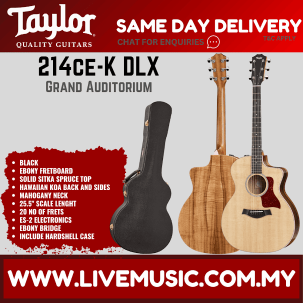 Taylor 214ce-K Koa Deluxe Grand Auditorium Acoustic Guitar w/Case