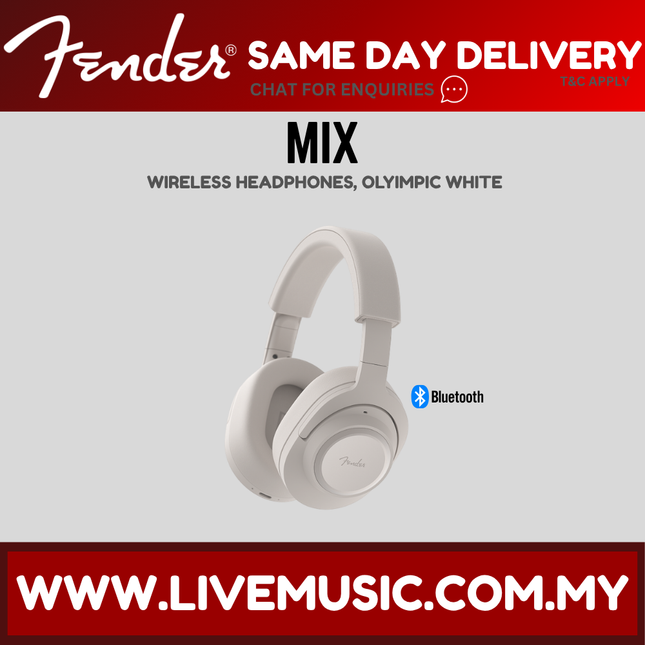 Fender Audio MIX Wired And Wireless Bluetooth Headphones - White