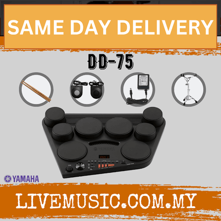 Yamaha DD-75 Portable Digital Drums with S2E And Drum Throne And Accessories ( DD75 / DD 75 )