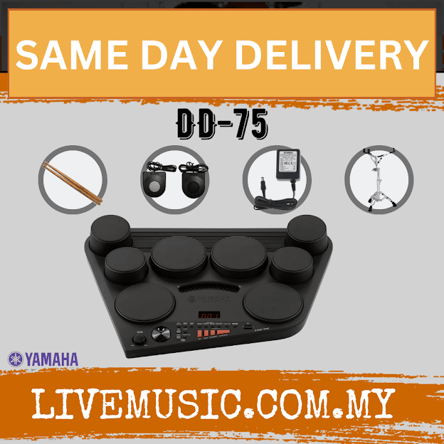 Yamaha DD-75 Portable Digital Drums with S2E And Drum Throne And Accessories ( DD75 / DD 75 )