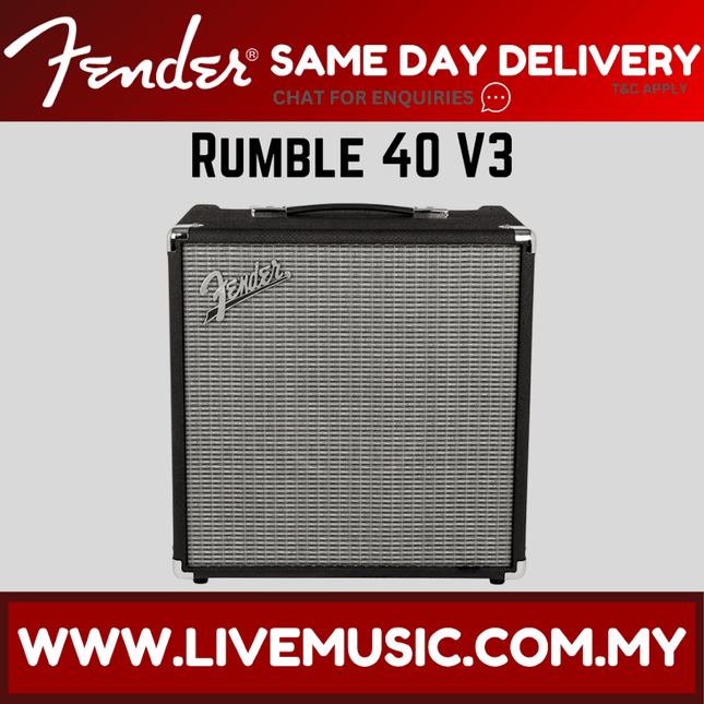 Fender Rumble 40 V3 - 40 watt, 1x10" Guitar Bass Amplifier - Black / Ivory