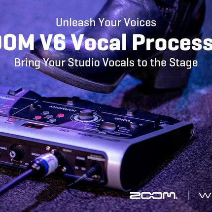 Zoom V6 Vocal Effect Processor Pedal With Shotgun Microphone And Voice Harmony (V 6/V-6)