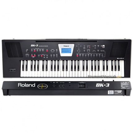 Roland BK-3 - 61 Keys Black Backing Keyboard with Note Stand and Adapter (BK3/BK 3)