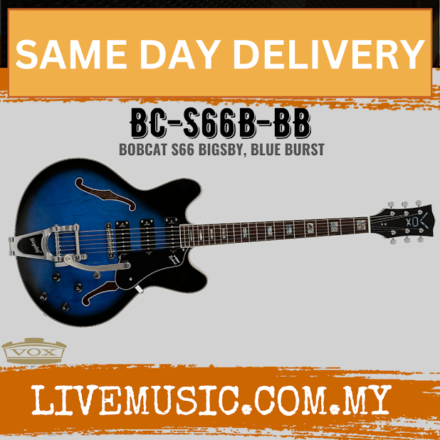 Vox BC-S66B-BB Bobcat Bigsby Electric Guitar - Blue Burst ( BCS66B / BC S66B BB / BCS66B BB )