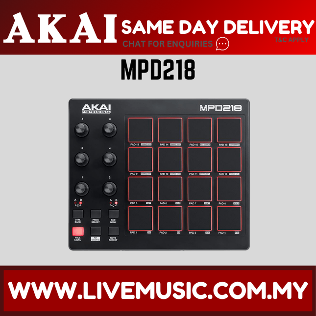 Akai Professional MPD218 - Highly Playable Pad Controller ( MPD-218 )