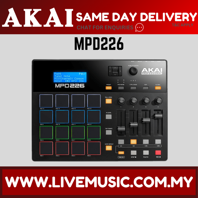Akai Professional MPD226 - Highly Playable Pad Controller (MPD-226)