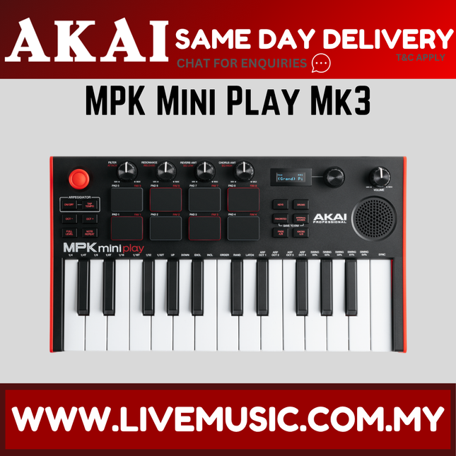 Akai Professional MPK Mini Play MK3 Portable Keyboard and MIDI Controller ( MPKMinin )