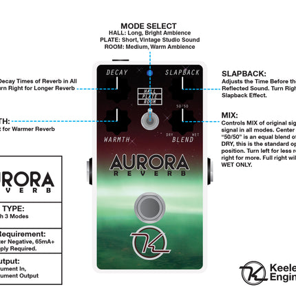 Keeley Aurora Reverb Guitar Effects Pedal