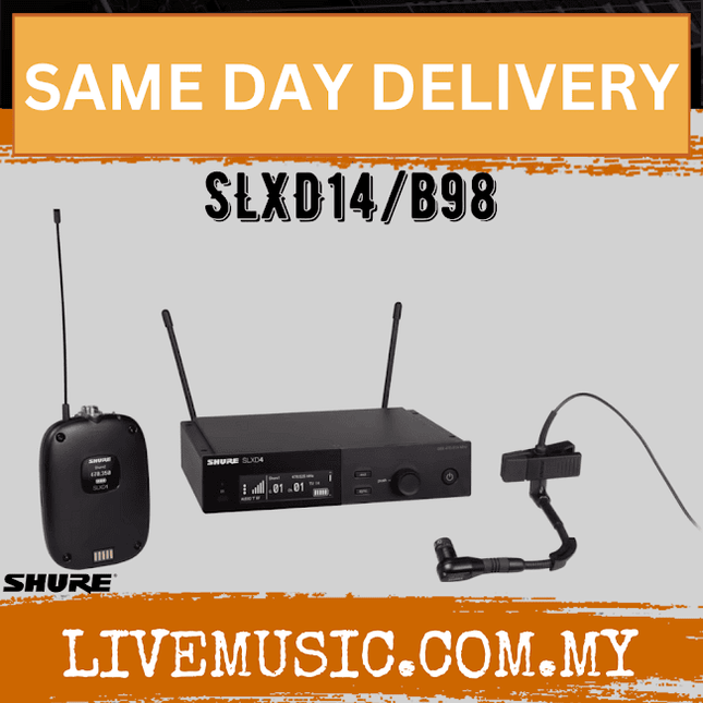 Shure SLXD14/B98 Wireless Lavalier Microphone System ( SLXD SLXD14 B98 / SLXD14B98 )