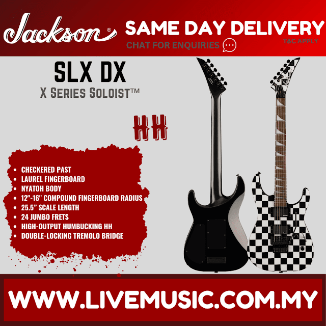 Jackson X Series Soloist SLX DX Electric Guitar, Laurel FB, Checkered Past