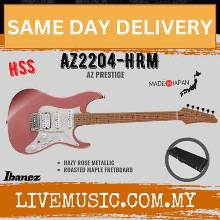 Ibanez Prestige AZ2204 Solidbody Electric Guitar MADE IN JAPAN with Case -  Hazy Rose Metallic (AZ2204-HRM)