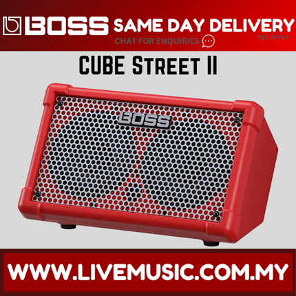 Boss CUBE Street 2 - 2x6.5" 10-watt Battery Powered Combo Amplifier - Red ( CUBE Street II )