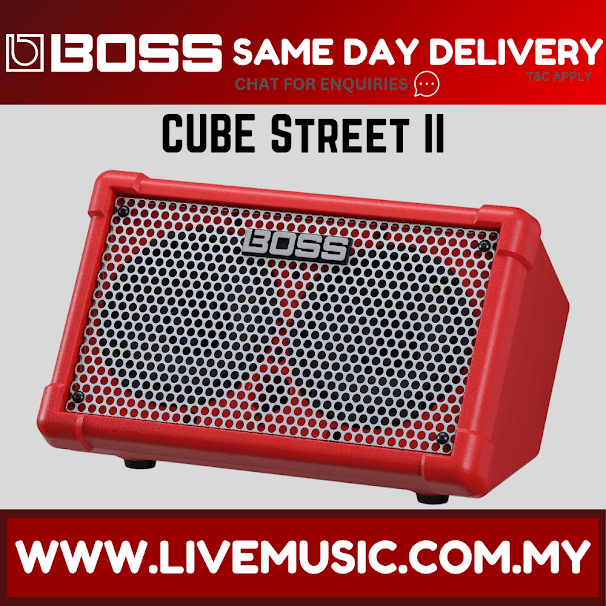 Boss CUBE Street 2 - 2x6.5" 10-watt Battery Powered Combo Amplifier - Red ( CUBE Street II )