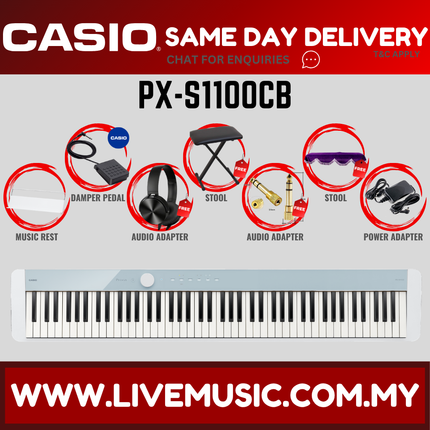 Casio PX-S1100 88 Keys Digital Piano Full Package With Headphone - Calm ( PXS1100 / PX S1100 )