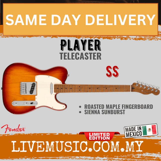 Fender Ltd Ed Player Telecaster Electric Guitar, Roasted Maple FB, Sienna Sunburst