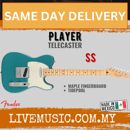 Fender Player Telecaster Electric Guitar, Maple Fretboard - Tidepool