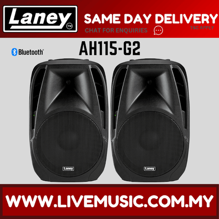 Laney AH115-G2 Audiohub Venue 2-Way Active Speaker System w/Speaker Stand And Mic Cable ,Each / Pair (AH115G2/AH 115 G2)