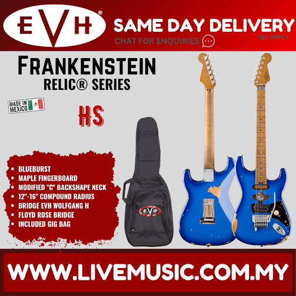 EVH Frankenstein Series Relic Electric Guitar - Silverburst/Vintage Sunburst/Blueburst