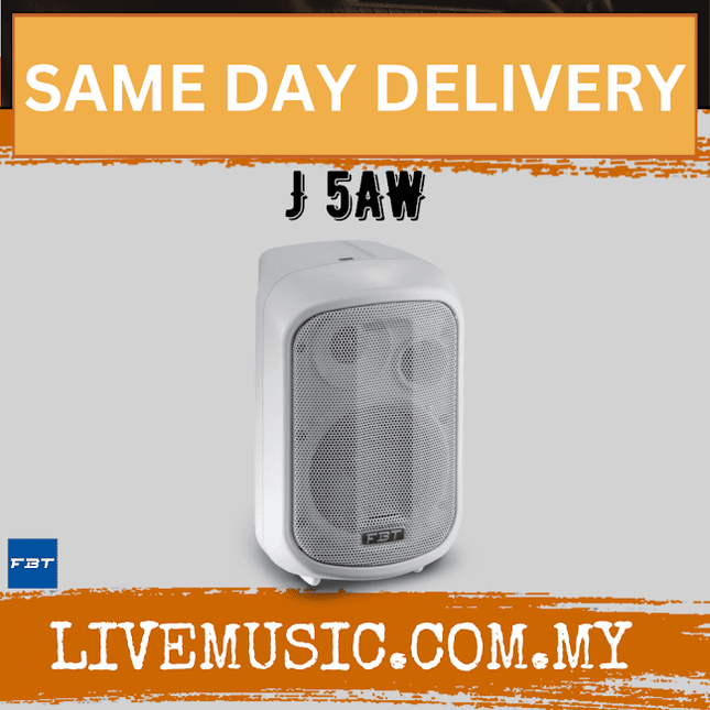 White FBT active monitor speaker with front grille and control panel