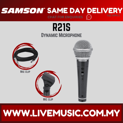 Samson R21s - Cardiod Dynamic Microphone with Switch (R21/R21 s/R21-s)